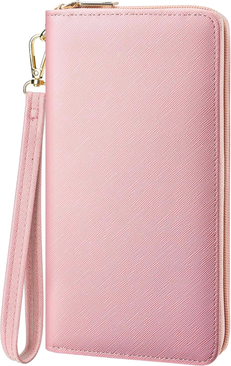 Chelmon Women's Vegan Leather Clutch Wallet with Zip, Hand Strap, Large Capacity - Image 1